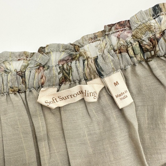 Soft Surroundings Aitana Peasant Boho Tunic Top Sage Print - Picture 4 of 10